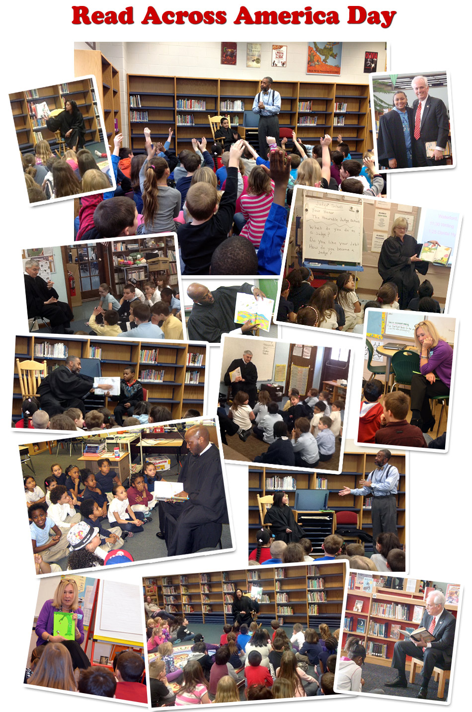 Montage of Judges Reading to Young Students