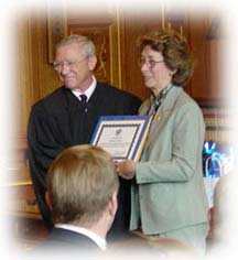 Justice Borden and Beth Griffin