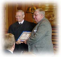 Justice Borden and Attorney Robert P. Klomp