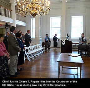 Chief Justice files into Old State House courtroom