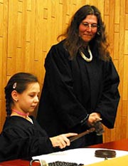 Student with Judge Sheila A. Ozalis