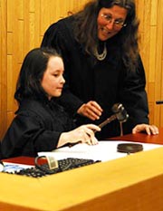Student with Judge Sheila A. Ozalis
