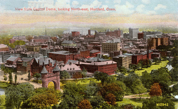 Birdseye View of Hartford from Capitol Dome