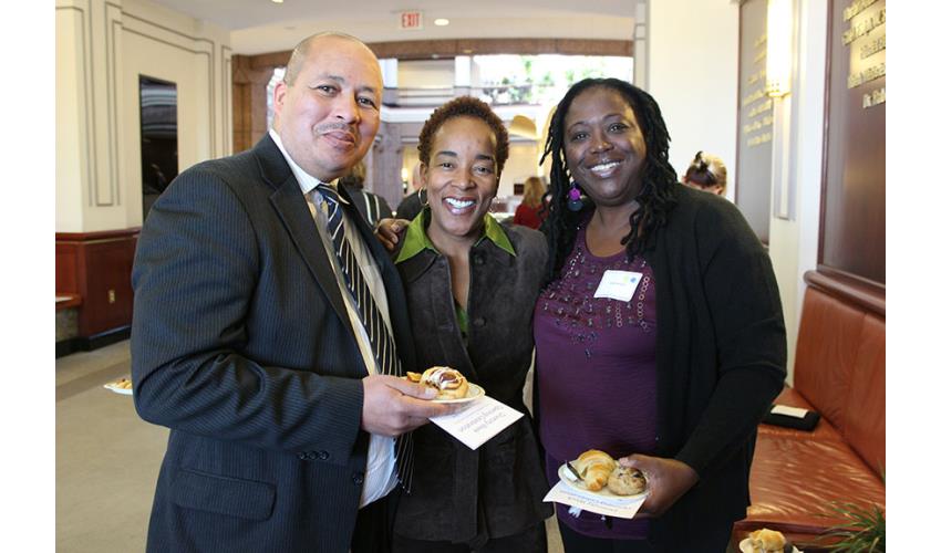 Judicial Branch personnel during a break at the Diversity Week Opening Celebration.