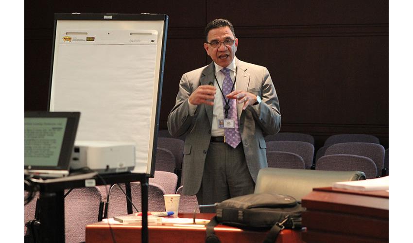 William Rivera, Director, Office of Multicultural Affairs and Immigration Practice, CT Department of<br>Children and Families, discusses the difficulties of translating languages.