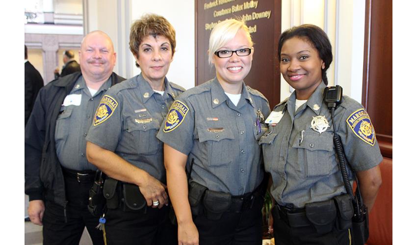 Judicial Marshals attend the Diversity Week Opening Celebration.