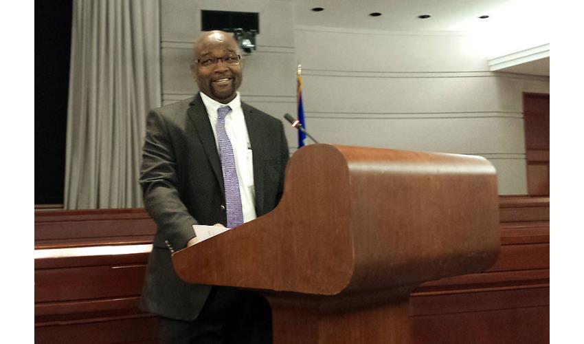 Supreme Court Associate Justice Richard A. Robinson welcomes Diversity Week participants.