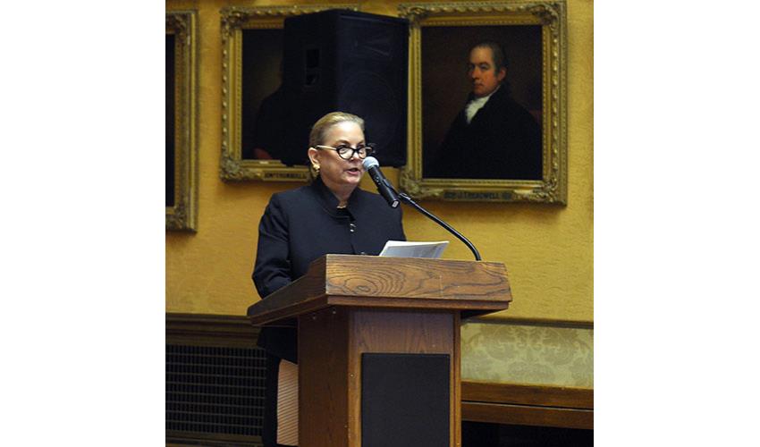 The Honorable Anne C. Dranginis, retired Appellate Court judge, making a motion to admit the successful candidates to the bar.