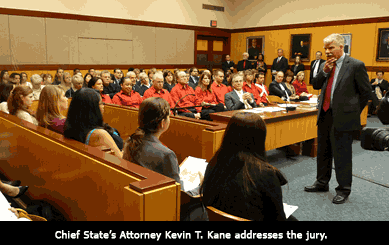 Chief State's Attorney Kevin T. Kane addresses the jury.