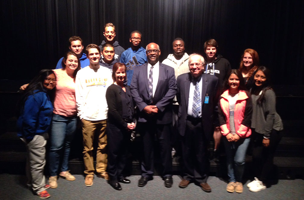 Judge Brown and West Haven students