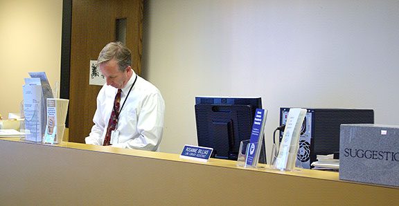 Law Librarian at Desk